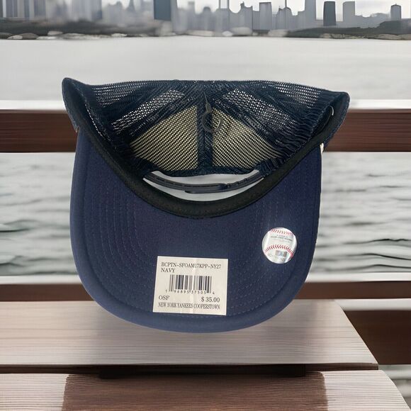 New York Yankees MLB One Size Blue Snapback Trucker 47 MVP Hat Cap New with rope - Picture 4 of 4